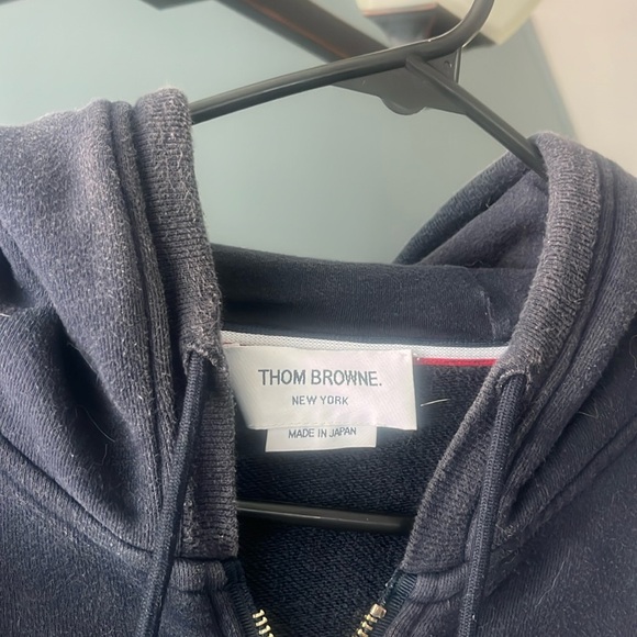 Thom Browne Classic Loop Back Four Bar Full Zip Hoodie - Picture 15 of 17